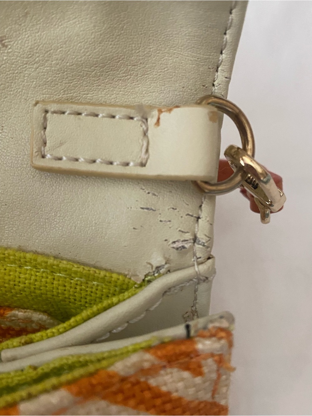 Spartina 449 Cream and Orange Geometric Wristlet - Picture 14 of 16